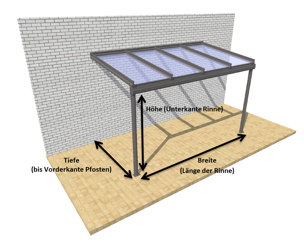 Skizze einer Terrassen&uuml;berdachung